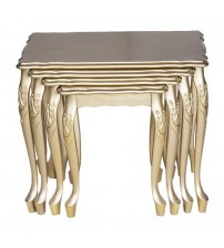 Masifart zgn11 Oymalı Zigon Sehpa Altın Varak